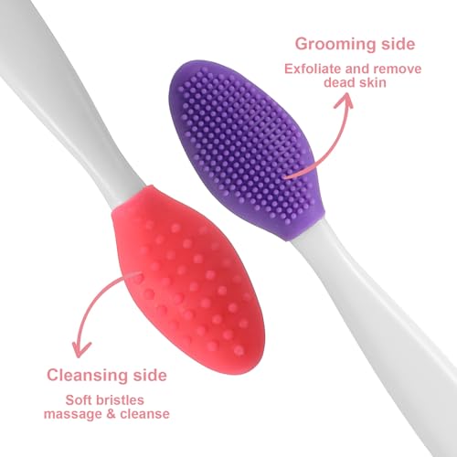 Silicone Lip Scrub Brush 10 Pcs 3-in-1 Exfoliator & Mask Applicator