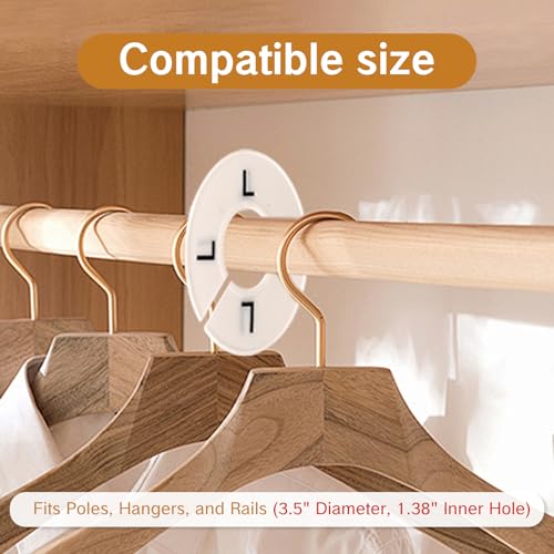 BRBASAP White Round Clothing Size Rings - 8 Pack Closet Dividers