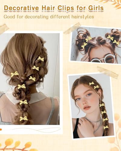 Small Gold Metal Bow Hair Clips - 20 Pcs Mini Claw Clips Bulk
