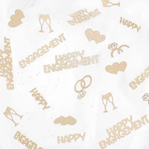 Gold Champagne Happy Engagement Confetti Decorations for Party & DIY Crafts