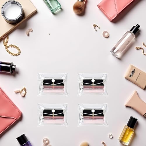Senyango 4-Pack Mini Clear PVC Makeup Bags with Snap Closure