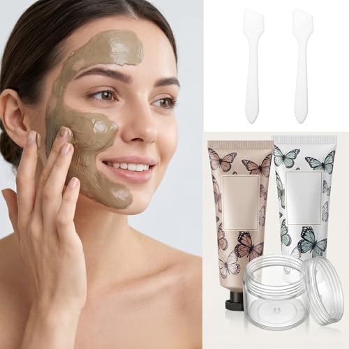 Exclaith 4PCS 20ml Clear Plastic Travel Jars with Spatulas - Leak-Proof Mini Cosmetic Containers