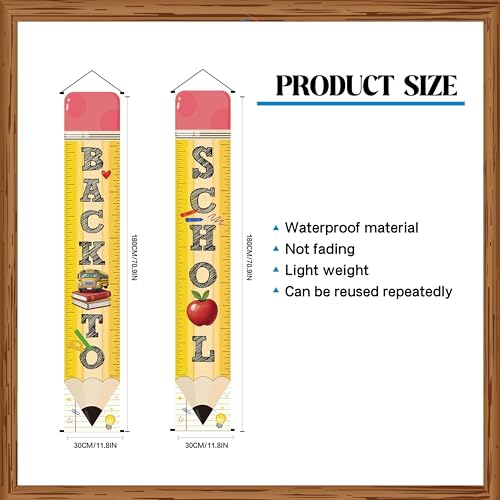 Pencil Shaped Back to School Porch Banners - 2 Pack