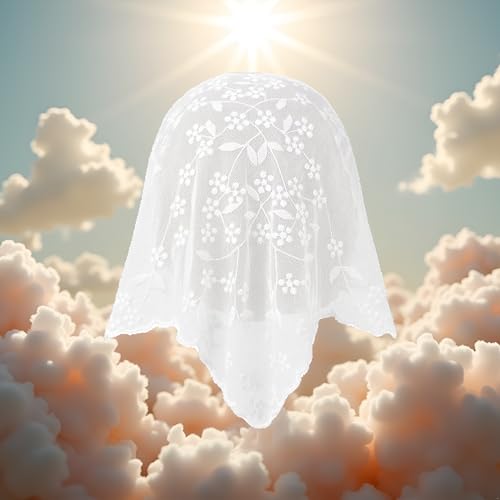 White Lace Flower Triangle Headband Elegant Women Sunproof Bandana