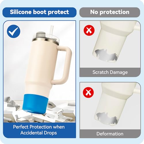 2 Pack Silicone Boot | Compatible with Hydro Flask, Owala, Yeti, Stanley & More | Fits 2.75-2.85" Bottom Bottles/Tumblers (12-40oz) | Anti-Slip | BPA-Free | Scratch & Noise Resistant