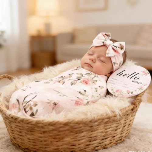 Galabloomer Vintage Newborn Receiving Blanket & Headband Set