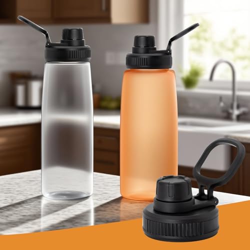 2 PCS Replacement Lid for CamelBak Chute Mag & Eddy, Compatible with 10+ CamelBak Bottle Sizes, Leakproof, BPA-Free, Black, 1520ml, Sports, Travel, Hiking, Camping