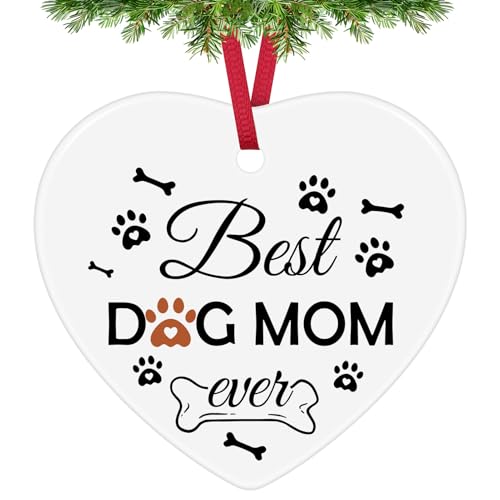 Dog Mom Ceramic Christmas Ornament Gifts for Dog Lovers