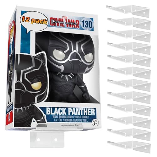 12 Acrylic Wall Display Shelves for Funko Pop Boxes - Clear