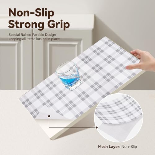 Non-Slip Drawer Shelf Liner 12" x 118" - Gray Waterproof Mat
