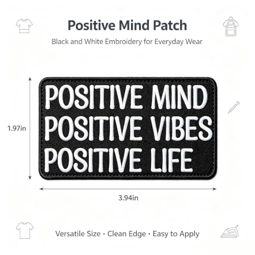 3 Pcs Motivational Iron-On Patches - Positive Mind Vibes Life