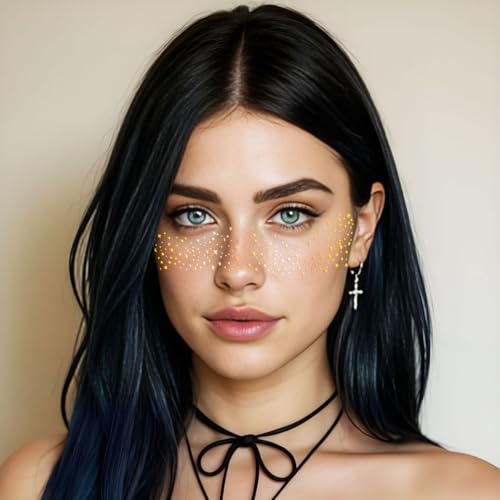 Corabsar Gold Glitter Freckles Face Tattoo Stickers 6pcs
