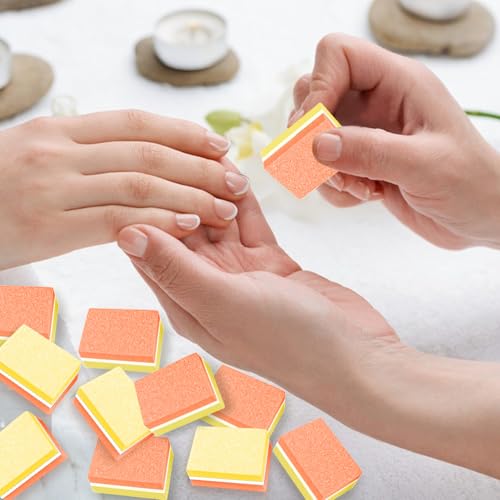 50 Pcs Mini Nail Buffer Blocks 100/180 Grit Dual-Sided Sponge Files