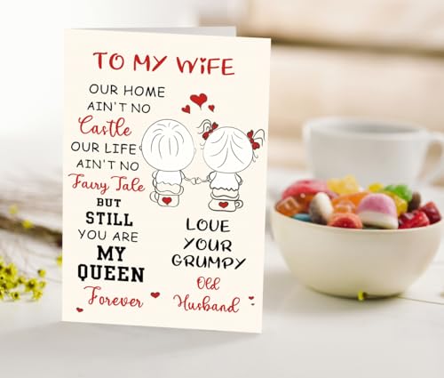 Romantic Anniversary Card for Wife - Elegant Greeting Card