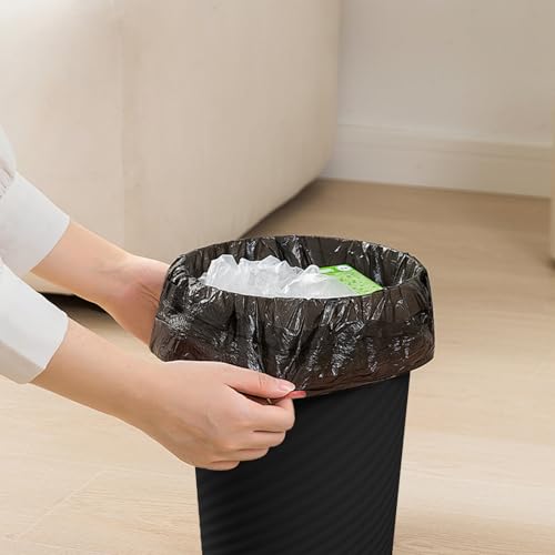 TEIUKAX 1.8 Gallon Small Black Trash Can for Bathroom Kitchen Office