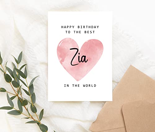 Happy Birthday Zia Card - Premium 5x7 Card for Mother's Day