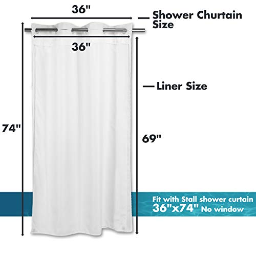 River Dream Snap-in Shower Curtain Liner Replacement, 36 x 69 Stall Size