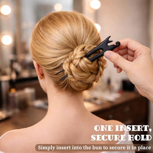 Wooden Hair Fork 3-Prong Updo Bun Holder - Handmade Ebony Sandalwood