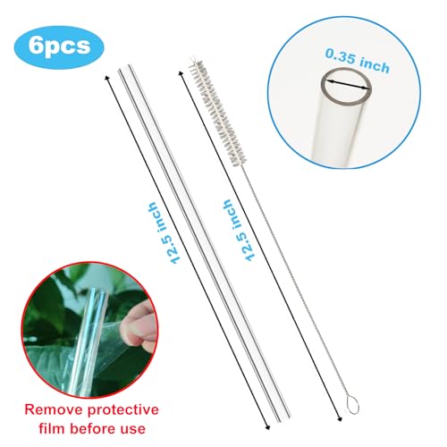 6 Pack Reusable Straws for Stanley Adventure Quencher 30/40 oz