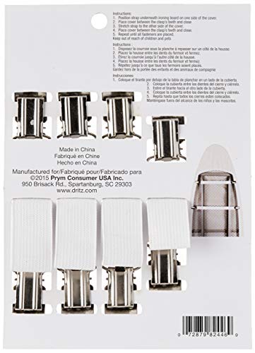 Dritz Ironing Board Cover Fasteners - 4-Pack White Secure Fit & Wrinkle Prevention