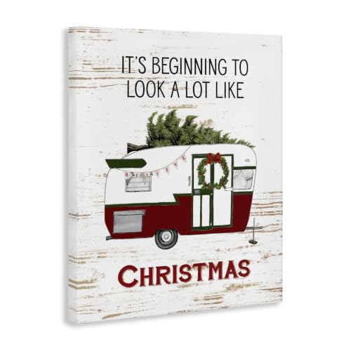 Christmas Camper Holiday Wall Art - 30x40 Inch Canvas with Festive Travel Design (Variation of THIS listing)