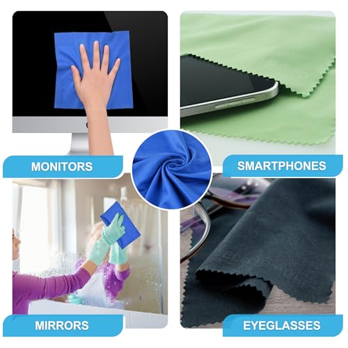 Eco-Fused Microfiber Cleaning Cloths - 5 Pack for Glasses & Lenses