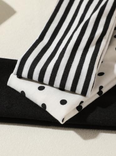 Huachi Polka Dot & Striped Headbands for Women 3-Pack Soft Non-Slip Hair Bands