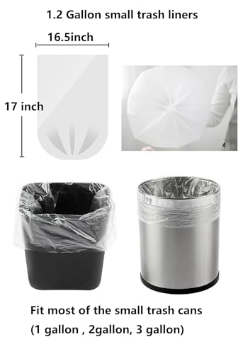 YYaaloa 100 Count Clear 1.2 Gallon Trash Bags - Strong & Leak-Proof