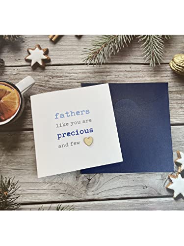 Touching Father's Day Card with Wooden Heart - Misaria