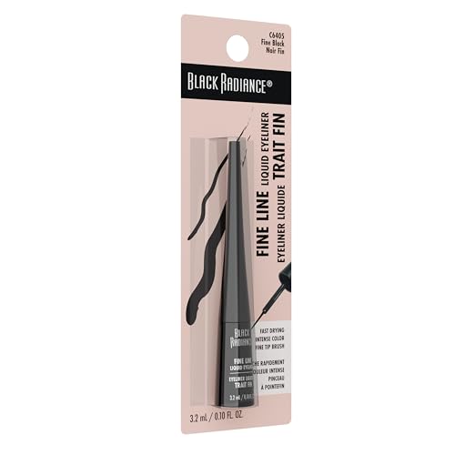 Black Radiance Fine Line Liquid Eyeliner, Smudge-Resistant Black