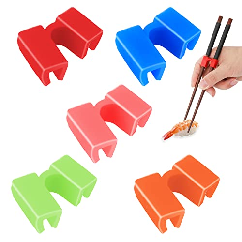 5 Reusable Chopstick Helpers for Beginners - Multicolor Training Aids