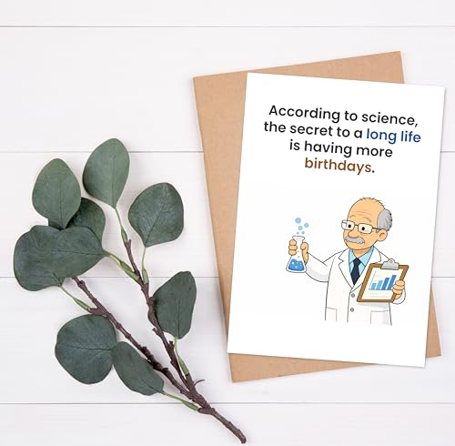 Funny Science Birthday Card for Men | 5x7 Premium Card with Envelope