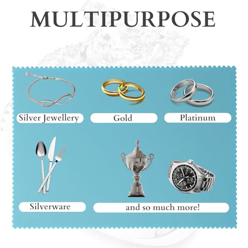 Howsehold Silver Polishing Cloths - Pack of 2 for Jewelry & Metal Care