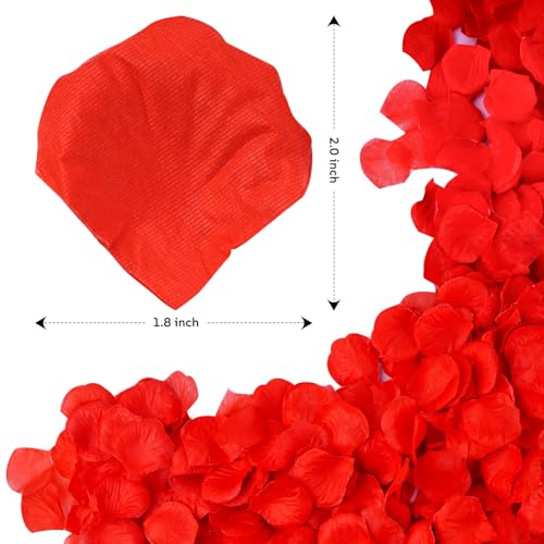 1200 PCS Red Artificial Silk Rose Petals for Weddings & Events