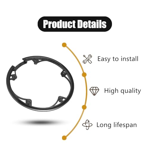 1 Pack Bicycle Chain Wheel Protector Professional Bike Chain Guard Protector with 5 Screws Cover Accessories for Mountain Bike, Black,5 Holes 48T