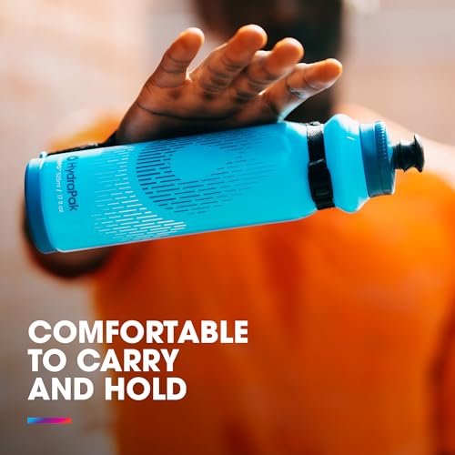 HydraPak Tempo Pro 400ml - Handheld Running Squeeze Bottle for Training and Race Day Hydration with Removable Strap (400ml/13oz) - Blue