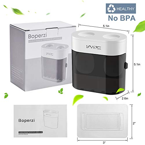 Black Wall-Mounted Automatic Toothbrush & Toothpaste Dispenser Set - Dustproof