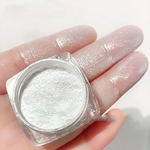 Vonrui Pearl Ice White Nail Chrome Powder 2 Boxes Aurora Pigment