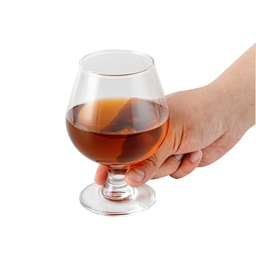 Restaurantware-Vetri 9 Ounce Brandy Snifters, 24 Stemmed Whiskey Glasses - No Lead, Dishwashable, Clear Glass Tumblers For Tasting Bourbon, Cognac, Scotch, Great For Spirit Drinks, Oid Fashioned