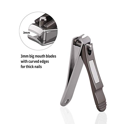 ILLILOTS Professional Nail Clipper Set with Tin Case and Built-in Nail File