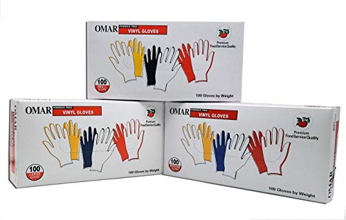 Omar Powder-Free Clear Vinyl Gloves - 100 Count Disposable