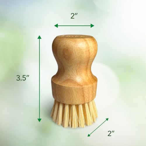 Moka Eco-Friendly Bamboo Dish Brush - Natural Bristle Kitchen Scrubber - Single Brush