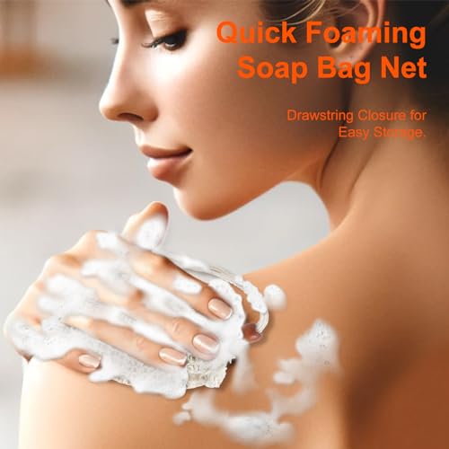 Kootinn Natural Cotton Soap Saver Bag for Exfoliation and Zero Waste Shower
