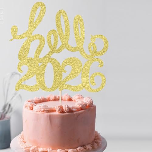 Hello 2025 Cake Topper - New Year Eve Party Decoration