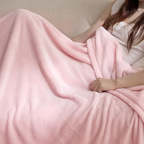 Bedsure GentleSoft Fleece Throw Blanket - Pink, 50x60 Inch Cozy Soft Throw