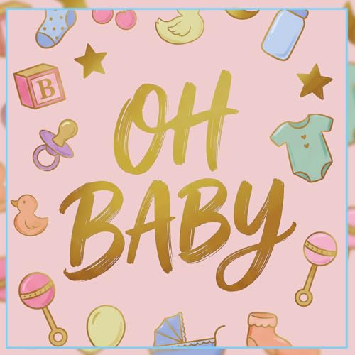 Oh Baby Shower Card for Expecting Mother with Gold Envelope