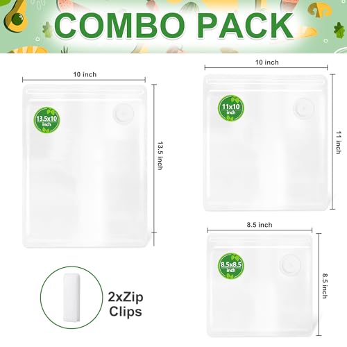FIRAWER Reusable Vacuum Sealer Bags - 8.5x8.5in, 12 Pcs, BPA-Free