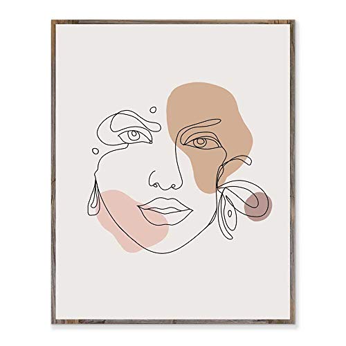 Abstract Face Line Art Print - Minimalist Woman Decor 8x10