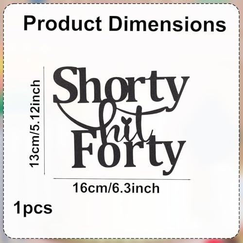 Elegant Black Glitter 40th Birthday Cake Topper for Men & Women