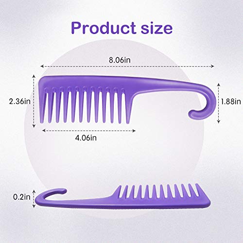 Wapodeai Wide Tooth Detangling Hair Comb for Curly and Thick Hair (Purple)